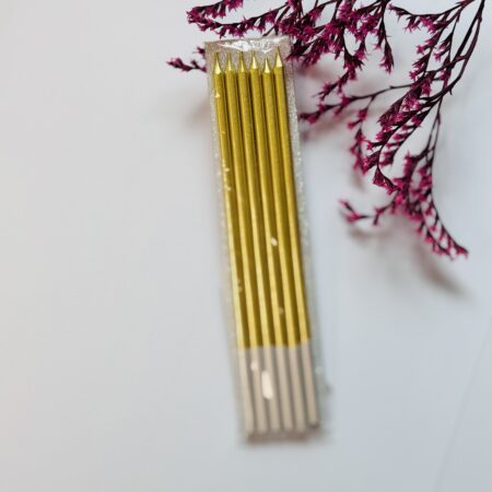Lang kaarsen -goud - 6st
