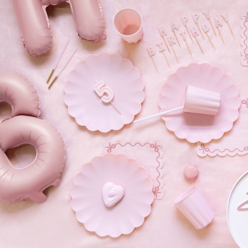 PartyDeco Kaarsen 14cm Baby Pink - Roze/Goud 12/pcs - Afbeelding 4