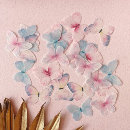 Eetbare Vlinders Wafer Paper - pastel mix set Precut 24stset (1)