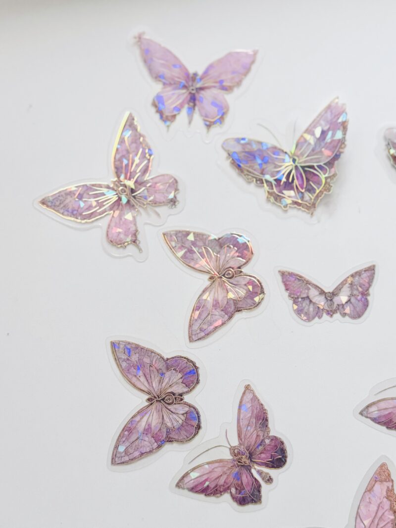 Vlinders set 20st glitter pink