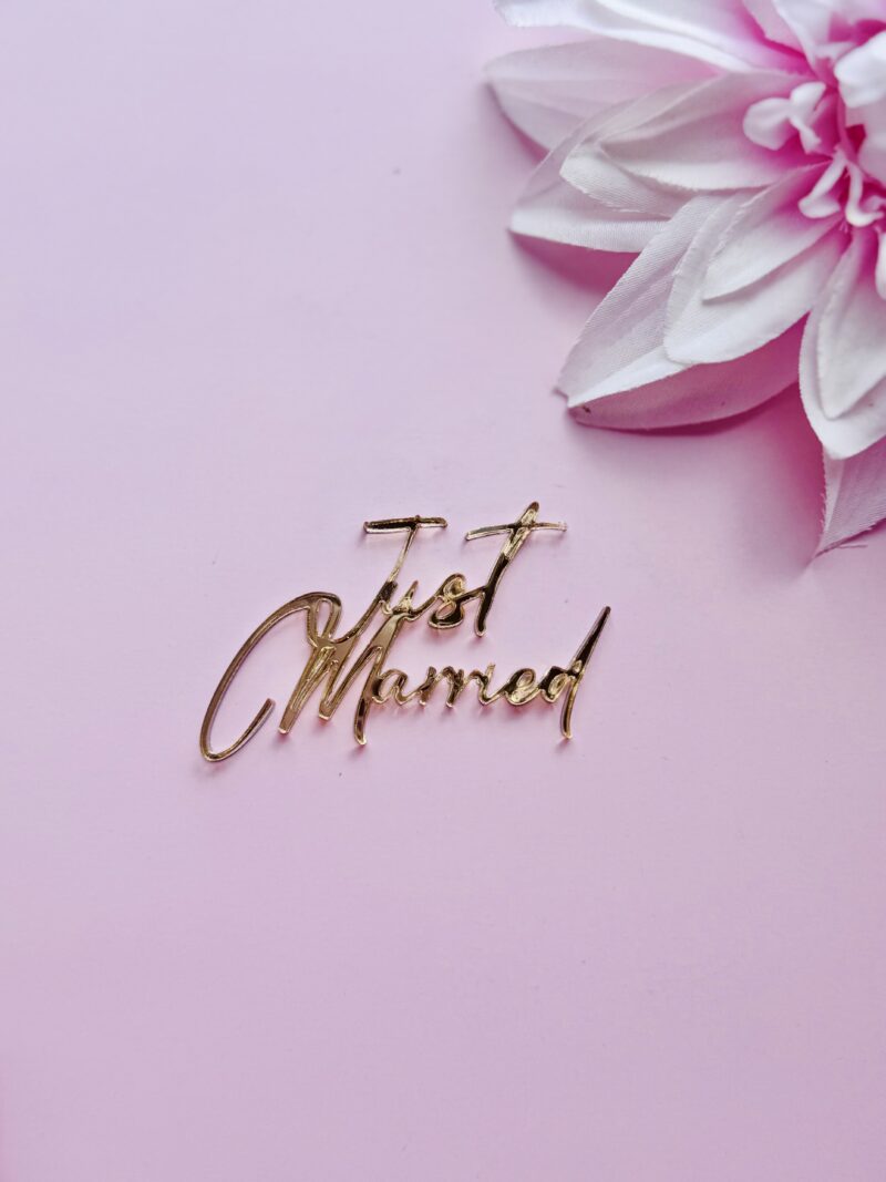 Just Married cupcakes decor 7cm