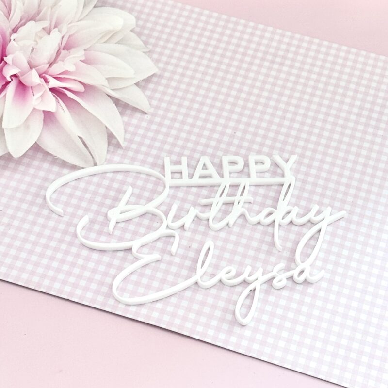 HAPPY Birthday +naam cake topper