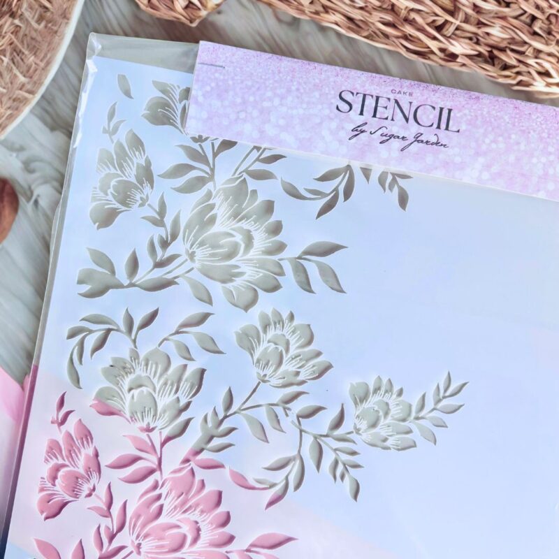 Peony Wedding Deco Floral Cake Stencil Sugar Garden