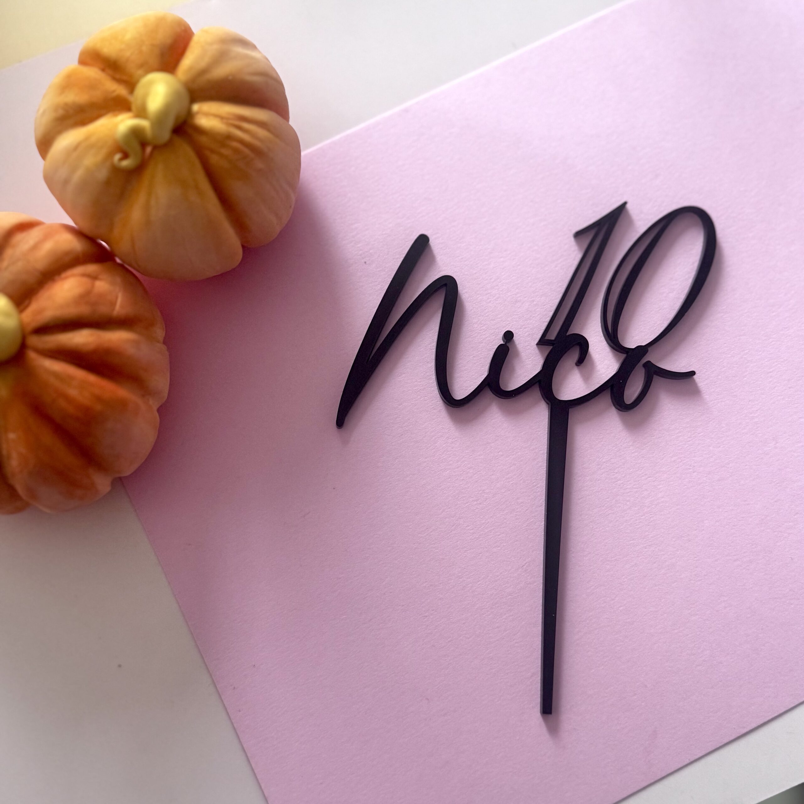 Naam +cijfer gepersonaliseerd cake topper - verjaardag - Afbeelding 5