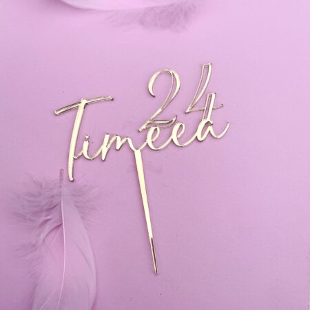 Naam + cijfer cake topper