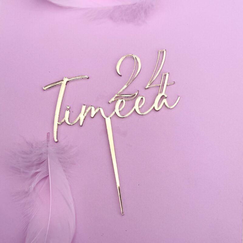 Naam + cijfer cake topper