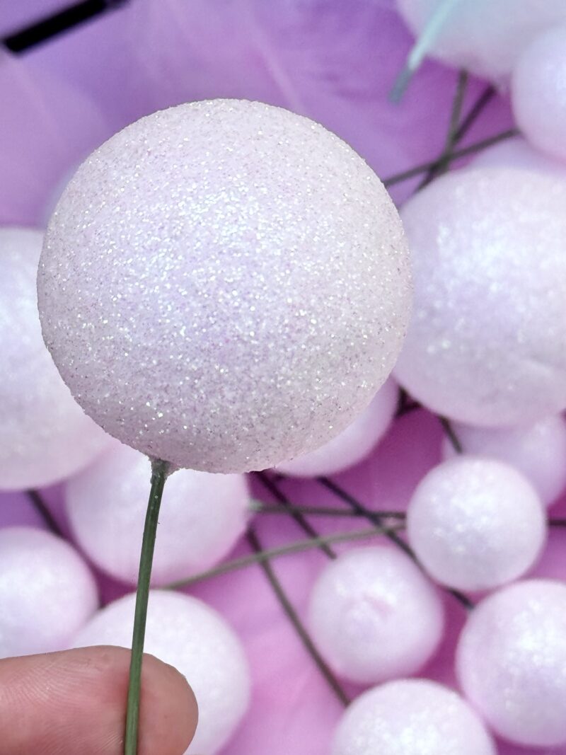 Glitter Baby Pink Ballen Cake topper - Afbeelding 2