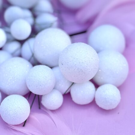Glitter Wit Ballen Cake topper