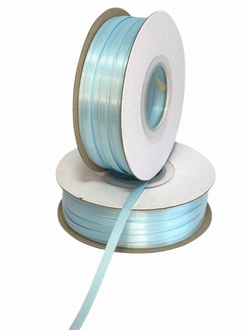 Satijn decoratie lint licht blauw– 5 mm, 100 Y (91,4 m)