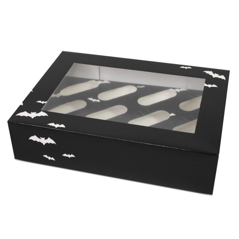 Halloween Vleermuis Cupcake Doos (voor 12 stuks) - Afbeelding 2