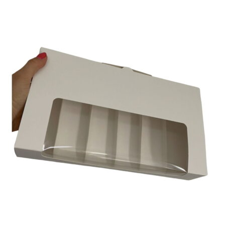 Wit doosje voor sweets – cakeicles, eclairs 30 x 17,5 x 6 cm