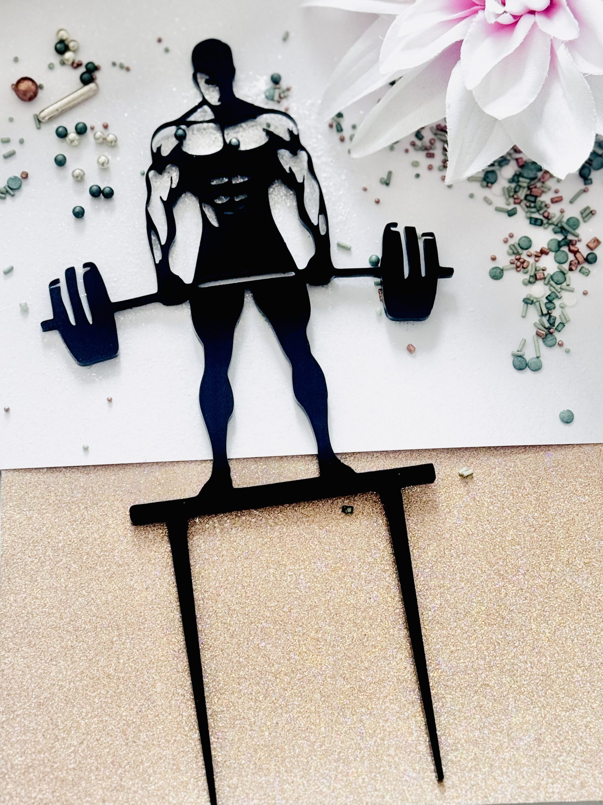 gym cake topper Strong man -sugar garden