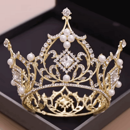 Elegante Gouden Barok Kroon met Strass