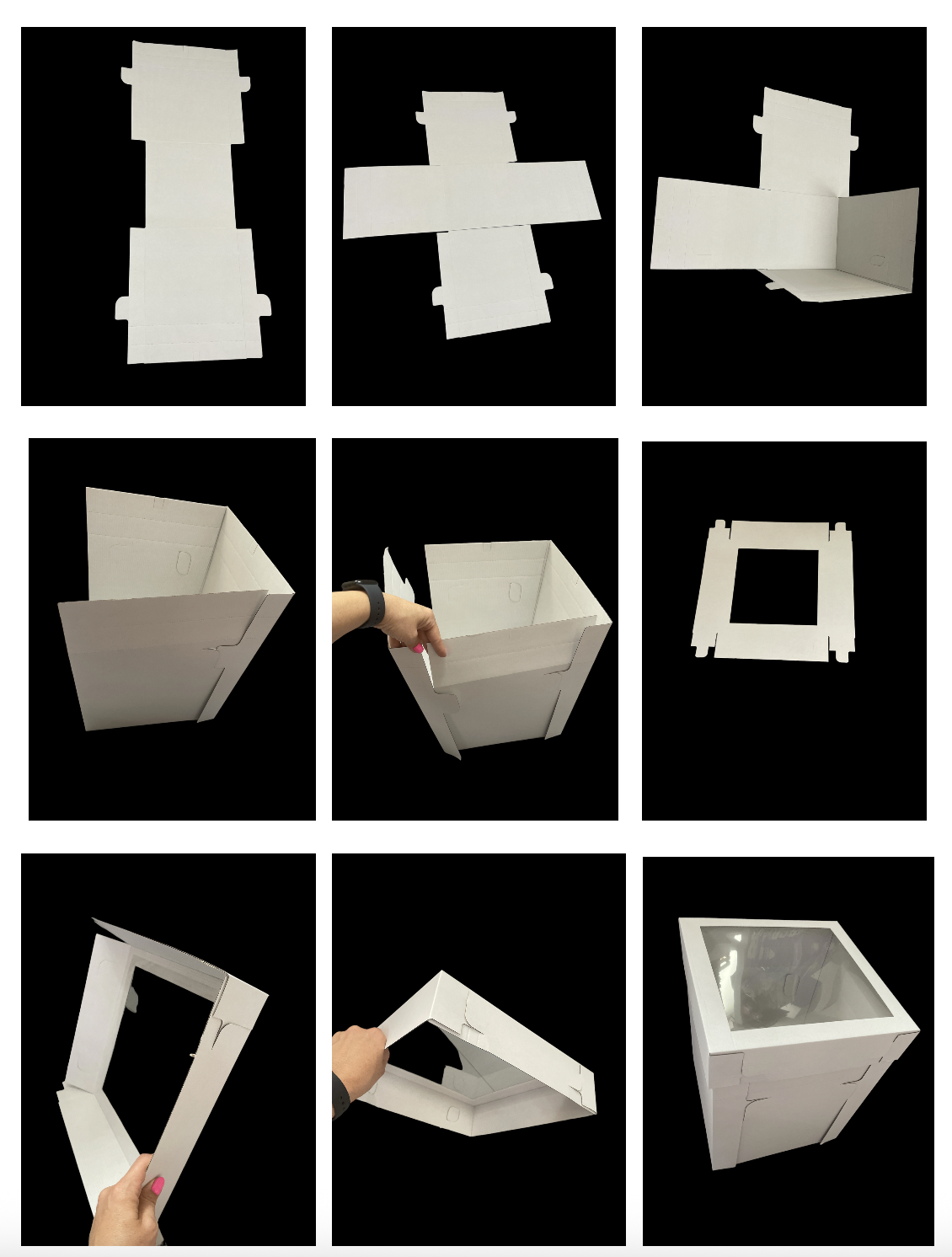 Taartdoos 30x30x40 met venster - verstelbare hoogte - Afbeelding 3