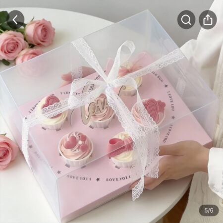 cupcakes doos hart 6st cupcakes